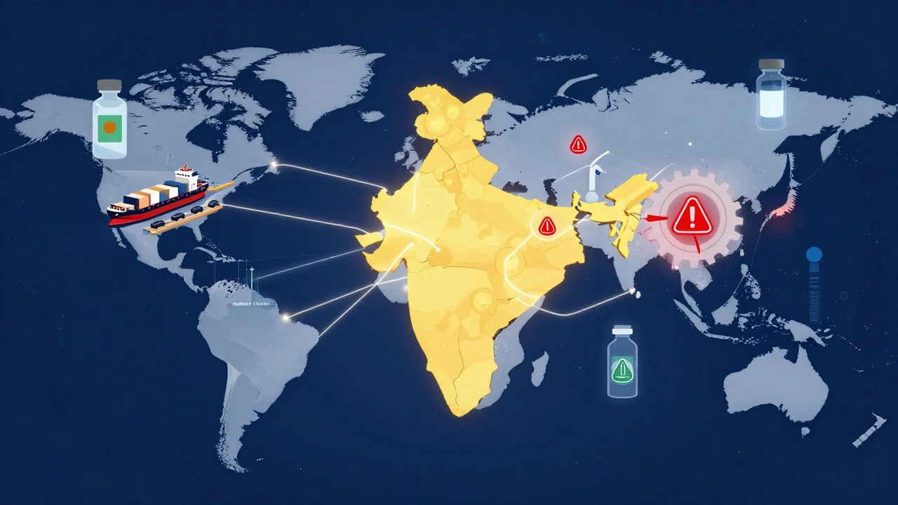 Abstract visualization of global supply chain bottlenecks