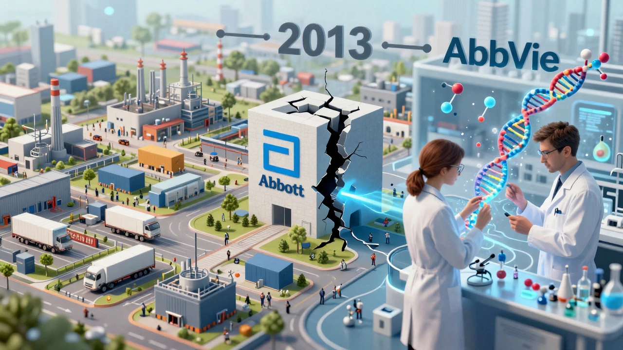 Abstract art depicting the 2013 corporate split into manufacturing and R&amp;D