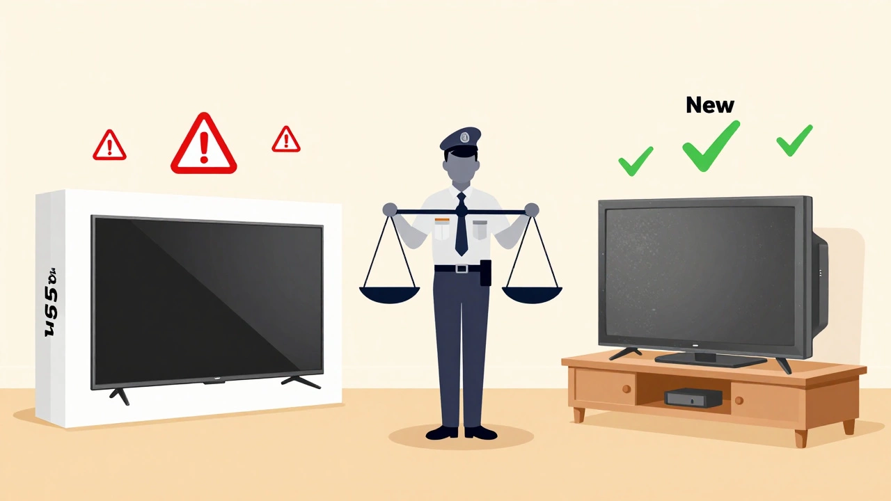 Visual comparison of new vs used electronics for Indian customs allowance