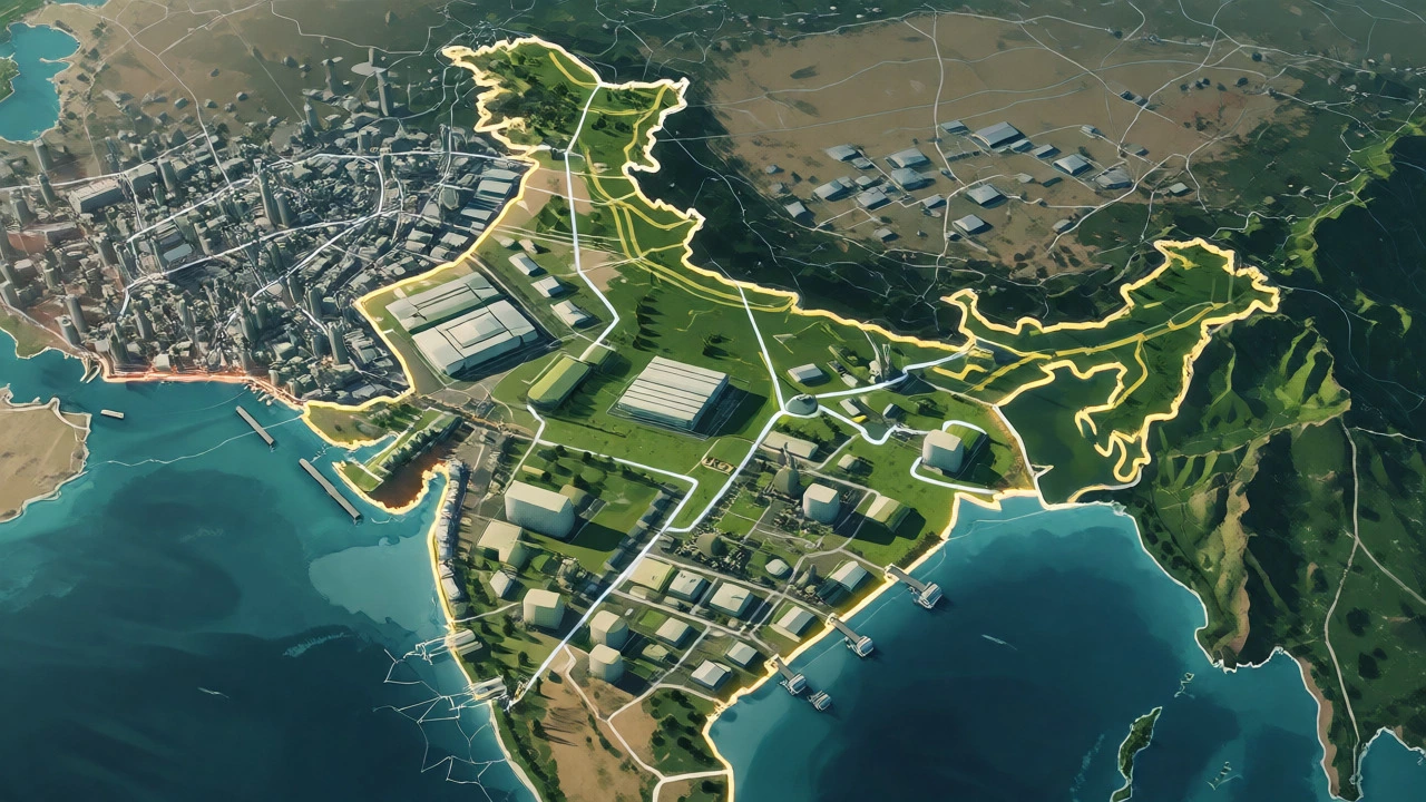 Aerial view of India's key pharmaceutical industrial clusters