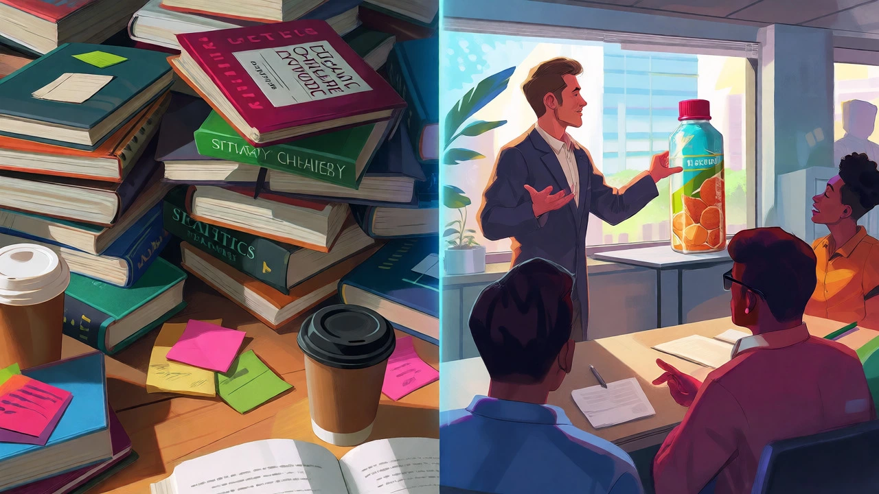 Contrast between academic study and professional food industry work