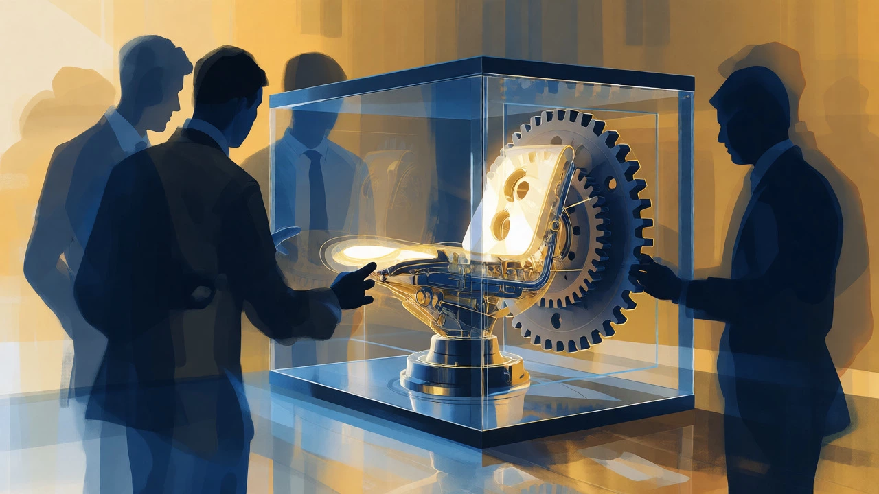 Glowing prototype protected by a glass lockbox