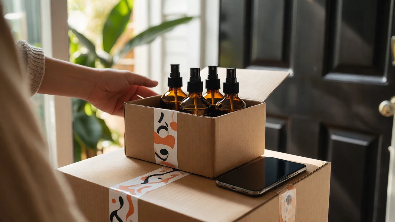 Packaged eco-friendly cleaning products ready for shipping